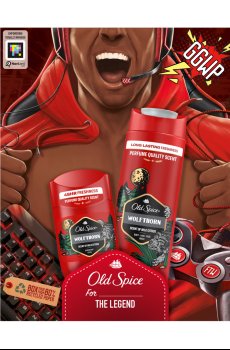 Уценка! Подарочный набор Old Spice Gamer Wolfthorn (гель для душа 3-в-1, 250 мл + твердый дезодорант, 50 мл)