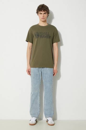 Футболка Fjallraven Lush Logo T-shirt M мужская цвет зелёный узорная F12600219.625 Футболка Fjallraven Lush Logo T-shirt M мужская цвет зелёный узорная F12600219.625