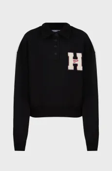 Женская черная спортивная кофта TJW H GRAPHIC HWK POLO Черный S Tommy Jeans DW0DW20537