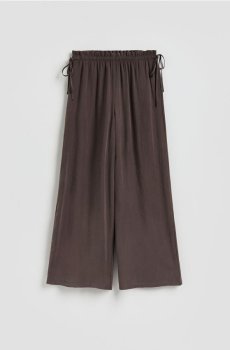 Reserved - Широкі штани з модалом - темно коричневий - 942JJ-89X