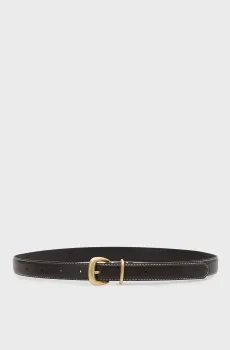 Женский темно-коричневый кожаный ремень 2PIECE LOGO 25MM CONTRAST STICH Коричневый 70 Calvin Klein LV04F7113G