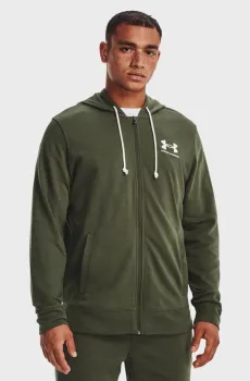Мужское зеленое худи UA Rival Terry LC FZ Зеленый L Under Armour 1370409-390