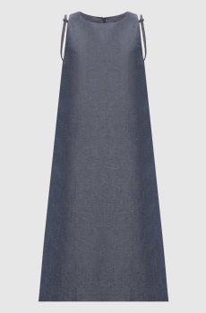 Синее платье миди с цепочкой мониль