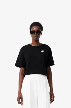 Женская черная футболка Черный 38 Lacoste TF2523031