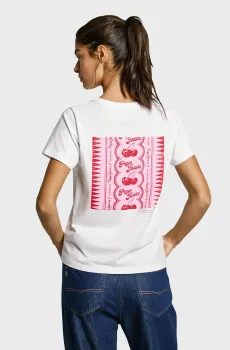 Женская белая футболка ROSEY Белый XS Pepe Jeans PL506070