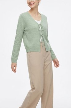 Кардиган із зав’язками спереду - світло-зелений