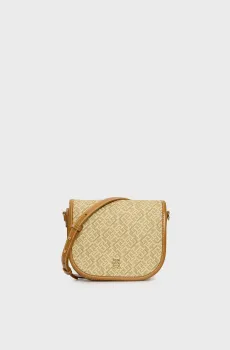 Женская бежевая сумка с узором MONOPLAY Бежевый ONESIZE Tommy Hilfiger AW0AW17414