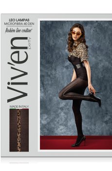 Колготки женские Viven petty Leo Lampas, 40 DEN, черные, размер 2