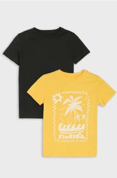 Бавовняні футболки з відпочинковим принтом 2 pack - жовтий