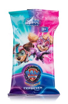 Детские влажные салфетки Honey Bunny Paw Patrol Щенячий патруль, с ароматом персика, 15 шт