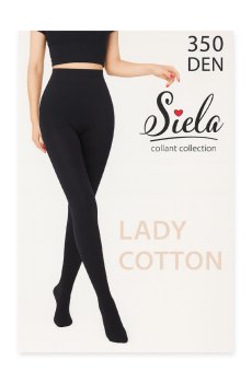Колготки женские Siela Lady Cotton, 350 DEN, Nero, размер 4