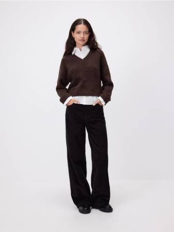 Reserved - LADIES` SWEATER - темно коричневий - 237GP-89X Reserved - LADIES` SWEATER - темно коричневий - 237GP-89X