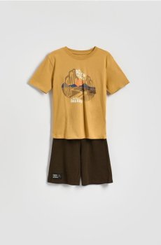 Reserved - Бавовняна піжама - бурштиновий - 462IQ-18X