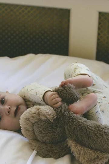 Детские хлопковые леггинсы Thats mine Elois цвет бежевый с узором