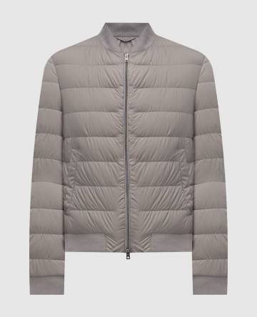Серый пуховой бомбер