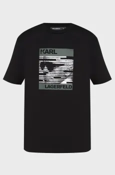 Мужская черная футболка Черный L Karl Lagerfeld 554225.755131;990