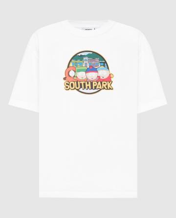Белая футболка с принтом South Park Белая футболка с принтом South Park