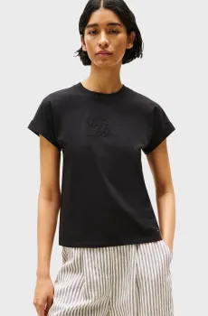 Женская черная футболка FLORAL SCRIPT MDRN Черный M Tommy Hilfiger WW0WW47157