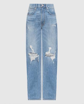 Голубые джинсы с прорехами Virginia Slim Голубые джинсы с прорехами Virginia Slim