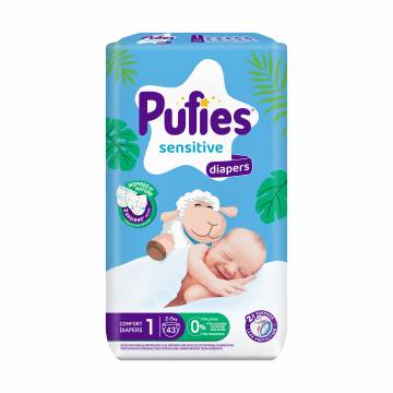Подгузники Pufies Sensitive размер 1 (2-5 кг), 43 шт Подгузники Pufies Sensitive размер 1 (2-5 кг), 43 шт