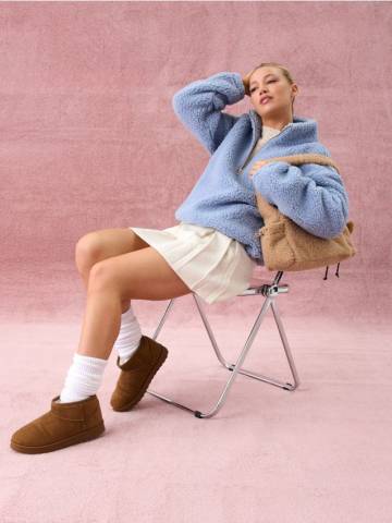 Снігові черевики з домішкою вовни - золотисто-коричневий