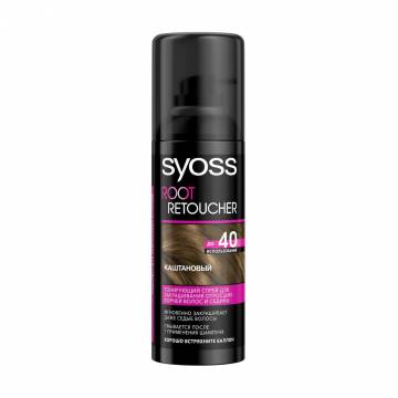 Тонирующий спрей Syoss Root Retoucher для закрашивания отросших корней волос и седины, Каштановый, 120 мл Тонирующий спрей Syoss Root Retoucher для закрашивания отросших корней волос и седины, Каштановый, 120 мл
