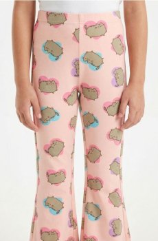 Розкльошені штани з візерунком Pusheen The Cat - пастельний рожевий