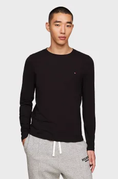 Мужской черный лонгслив STRETCH SLIM FIT LONG SLEEVE TEE Черный XXL Tommy Hilfiger MW0MW10804