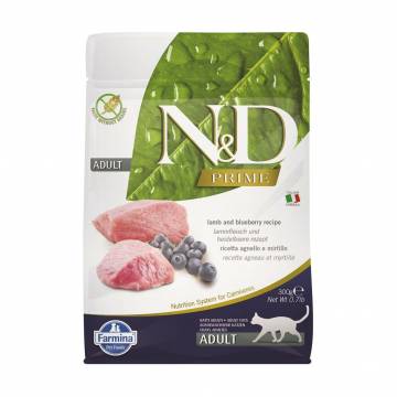 Беззерновой сухой корм для взрослых кошек Farmina N&D Prime Adult с говядиной и черникой, 300 г Беззерновой сухой корм для взрослых кошек Farmina N&D Prime Adult с говядиной и черникой, 300 г