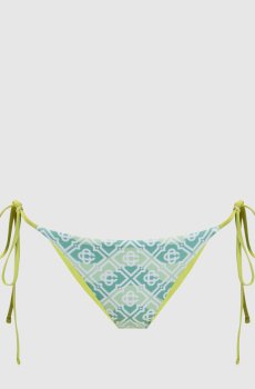 Зеленые трусики от купальника в принт