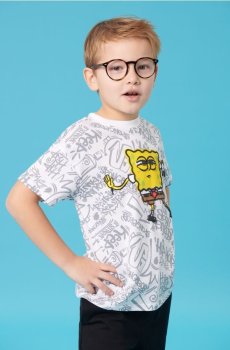 Бавовняна футболка з принтом SpongeBob SquarePants - білий