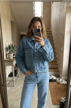 Оверсайз джинсова куртка - синій