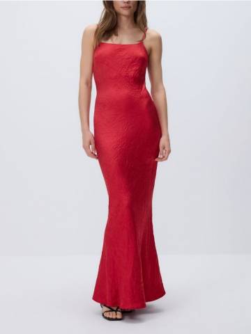 Reserved - Максі сукня з ефектом зминання - червоний - 004BX-33X Reserved - Максі сукня з ефектом зминання - червоний - 004BX-33X