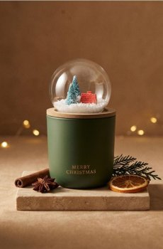 Ароматична свічка Merry Christmas - темно-зелений