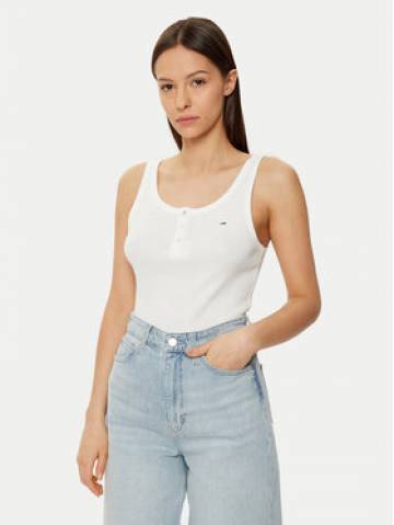 Tommy Jeans Топ DW0DW19492 Білий Slim Fit Tommy Jeans Топ DW0DW19492 Білий Slim Fit