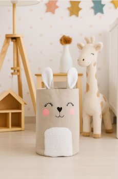 Кошик для зберігання із зайчиком - сірий