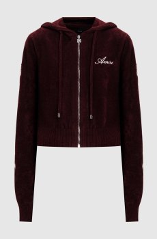 Бордовая спортивная куртка с принтом