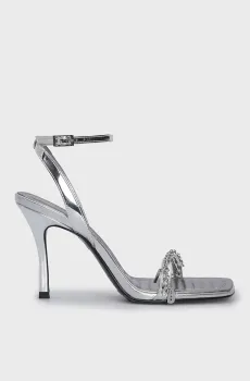 Женские серебристые кожаные босоножки D-VINA SDL Серебряный 36 Diesel Y03303 P2345