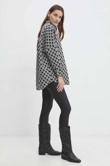 Рубашка Answear Lab женская цвет чёрный relaxed классический воротник Рубашка Answear Lab женская цвет чёрный relaxed классический воротник