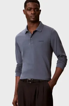 Мужское темно-синее поло SLIM SUPIMA LOGO PATCH Синий XL Calvin Klein LV04LH240G