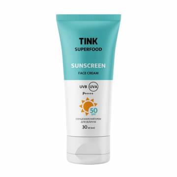 Солнцезащитный крем для лица Tink Superfood Sunscreen Face Cream, SPF 50, 30 мл Солнцезащитный крем для лица Tink Superfood Sunscreen Face Cream, SPF 50, 30 мл