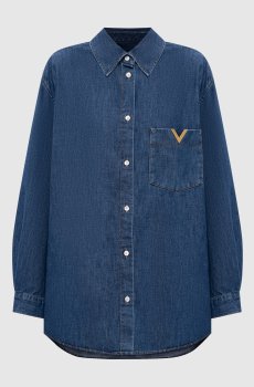Синяя джинсовая рубашка