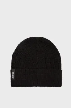 Мужская черная шапка BEANIE Черный ONESIZE Guess AM9542WOL01