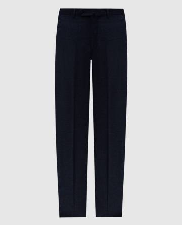 Синие брюки из шерсти и кашемира в клетку Синие брюки из шерсти и кашемира в клетку