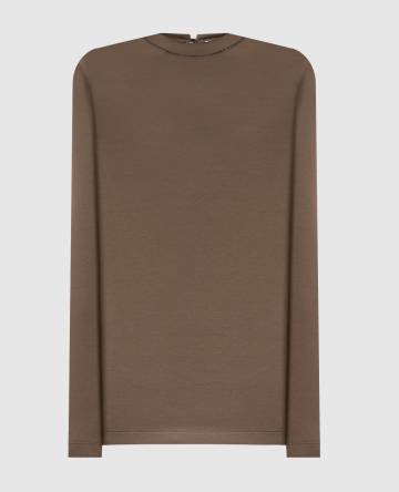 Коричневый лонгслив с цепочкой мониль