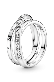 Каблучка потрійна з паве