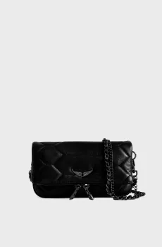 Женский черный кожаный клатч Rock Mini Черный ONESIZE ZADIG&VOLTAIRE LWBA03974_BLACKFW26