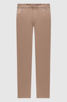 Коричневые джинсы с патчем логотипа