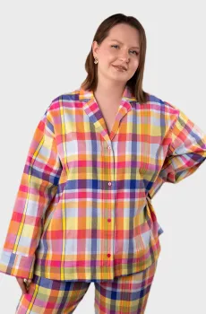Женская рубашка в клетку Разноцветный M brabrabra HOM2418004