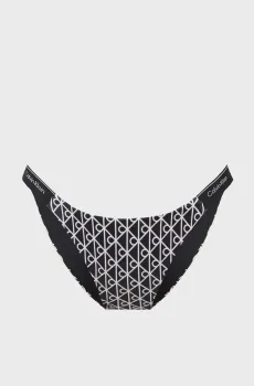 Женские черные трусики от купальника с узором Черный XS Calvin Klein LV00Q61206